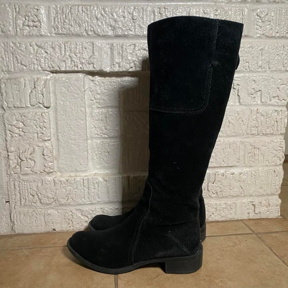 Vintage black suede knee high boots